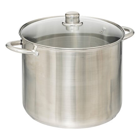 Marmite inox 13 l. avec couvercle verre L. 38 x P. 29 x H. 27 cm