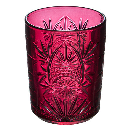 Lot de 4 gobelets bas Ayla 35 cl verre rose