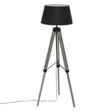 Lampadaire trépied Runo haut 145 cm bois noir X4 – Lampadaire – HygiRéa