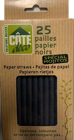 Pailles papier noires mojito – Pailles Réutilisables – HygiRéa