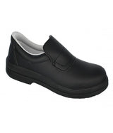 Mocassin noir microfibre semelle PU embout acier - S2 – Chaussure de Sécurité – HygiRéa
