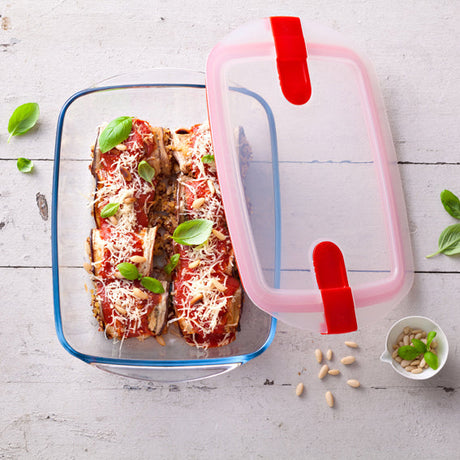 PLAT RECTANGULAR 2.5L 28*20CM AVEC COUVERCLE BOUTON VAP COOK & HEAT – Conservation – HygiRéa