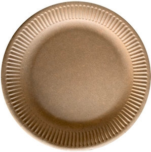 Assiettes carton kraft rondes 23cm – Assiettes Réutilisables – HygiRéa