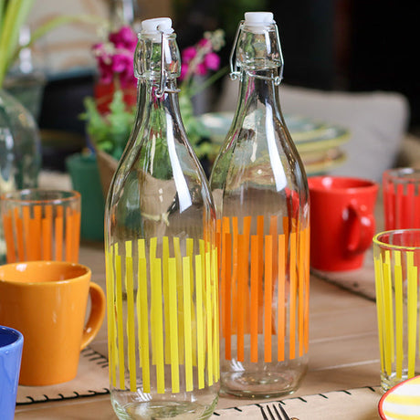 BOUTEILLE PARASOL 1L EN VERRE 5 COULEURS ASSORTIES – Carafe, pichet et bouteille – HygiRéa