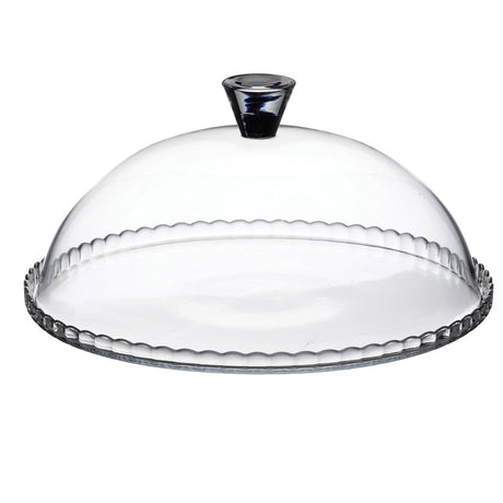PLAT A TARTE BAS 32CM + CLOCHE EN VERRE TRANSPAR – Assiette – HygiRéa