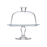 PLAT À DOME SUR PIED 26CM EN VERRE TRANSPARENT – Assiette – HygiRéa