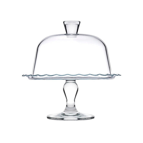PLAT À DOME SUR PIED 26CM EN VERRE TRANSPARENT – Assiette – HygiRéa