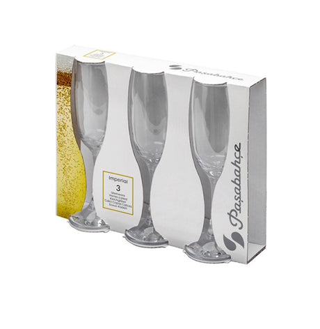 LOT DE 3 FLÛTES EN VERRE DE 21CL IMPÉRIAL – Verre à pied – HygiRéa