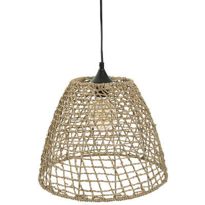 Suspension cône Jada diam 35 cm jonc naturel X4 – Suspensions lumineuses – HygiRéa