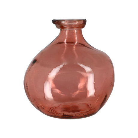 VASE SIMPLICITY HAUTEUR 18CM EN VERRE 100% RECYCLÉ ROSE – Décoration – HygiRéa