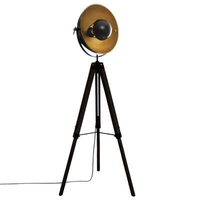 Lampadaire trépied Lahti haut 156,5 cm métal et bois noir X2 – Lampadaire – HygiRéa