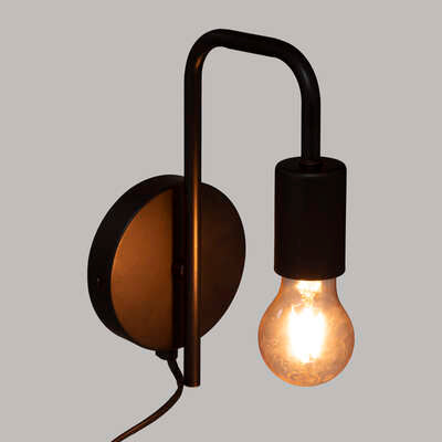 APPLIQUE KELI DIAM 12 CM MÉTAL NOIR – Luminaires Mural – HygiRéa