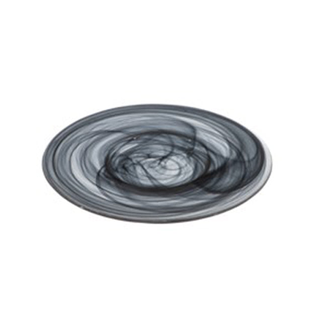 ASSIETTE PLATE GUSTO 28CM EN VERRE NOIR – Assiette – HygiRéa