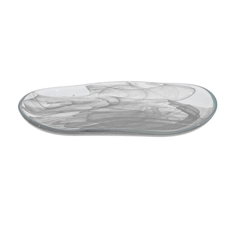 PLAT OVALE ATLAS 27.5X14.5CM EN VERRE BLANC – Assiette – HygiRéa