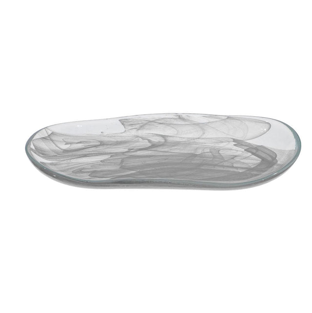 PLAT OVALE ATLAS 27.5X14.5CM EN VERRE BLANC – Assiette – HygiRéa