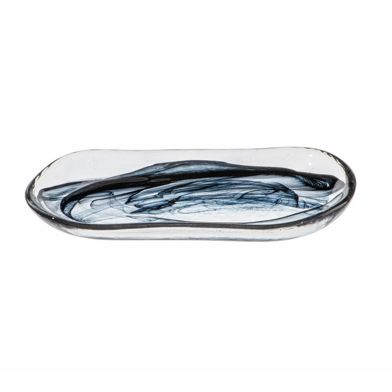 PLAT OVALE ATLAS 27.5X14.5CM EN VERRE NOIR – Assiette – HygiRéa