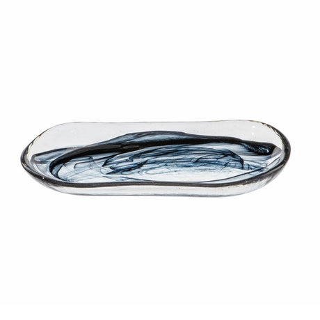 PLAT OVALE ATLAS 27.5X14.5CM EN VERRE NOIR – Assiette – HygiRéa