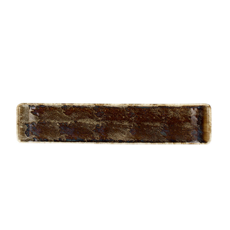 PLAT RECTANGLE VOLCANO 46CM EN PORCELAINE MARRON – Assiette – HygiRéa