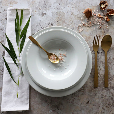 ASSIETTE PLATE WHITE 24CM EN PORCELAINE BLANCHE – Assiette – HygiRéa