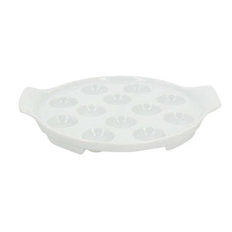 PLAT ESCARGOTS 12 TROUS PORCELAINE BLANCHE – Cuisson au four – HygiRéa