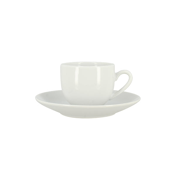 BOITE 6 TASSES+SOUCOUPES METROPOLITAN 10CL EN PORCELAINE BLANCHE – Petit déjeuner – HygiRéa