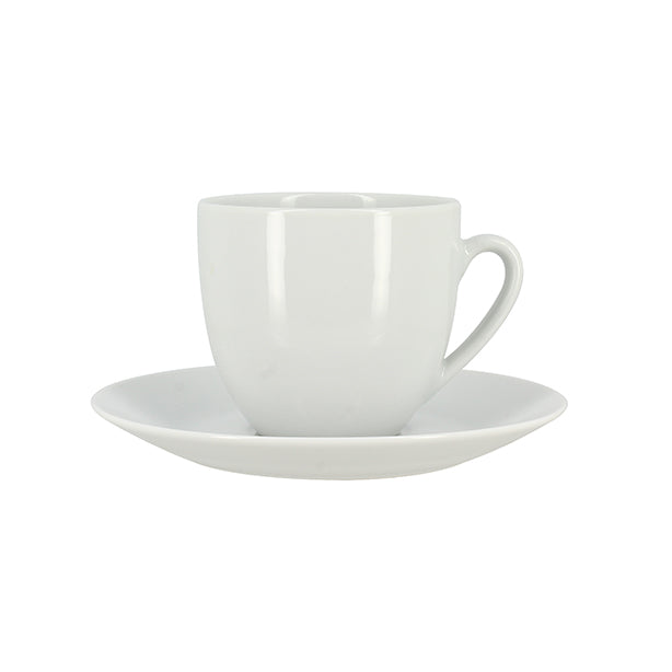 BOITE 6 TASSES+SOUCOUPES METROPOLITAN 20CL EN PORCELAINE BLANCHE – Petit déjeuner – HygiRéa