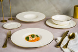 ASSIETTE PLATE GOLD LINE 28CM EN PORCELAINE – Assiette – HygiRéa