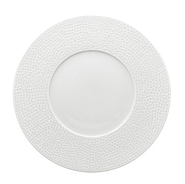 ASSIETTE PLATE MARTELÉ 27CM EN PORCELAINE BLANCHE – Assiette – HygiRéa