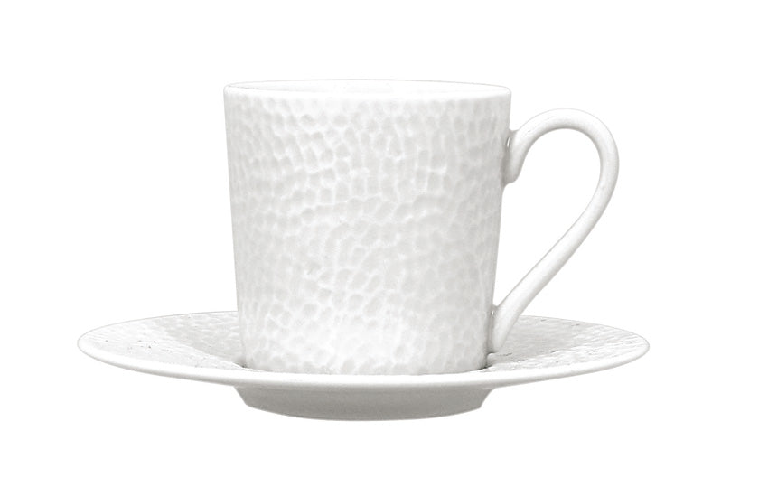PAIRE TASSE À CAFÉ MARTELÉ EN PORCELAINE BLANCHE – Petit déjeuner – HygiRéa