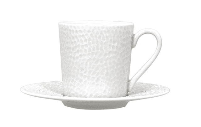 PAIRE TASSE À CAFÉ MARTELÉ EN PORCELAINE BLANCHE – Petit déjeuner – HygiRéa