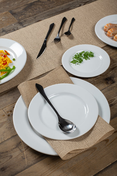 ASSIETTE PLATE KASZUB 22.5CM EN PORCELAINE BLANCHE – Assiette – HygiRéa
