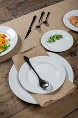 ASSIETTE PLATE KASZUB 22.5CM EN PORCELAINE BLANCHE – Assiette – HygiRéa
