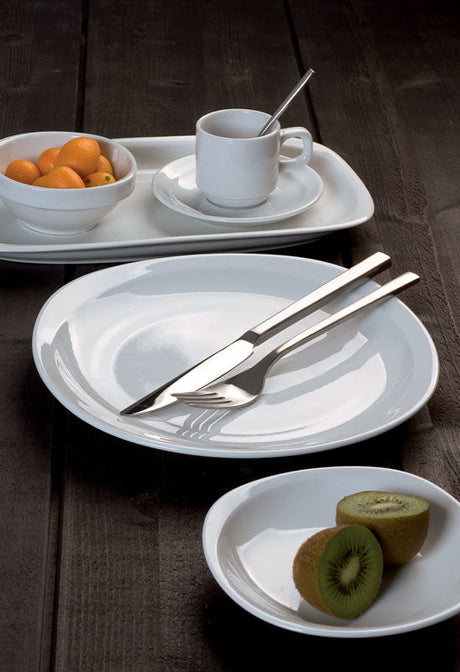 ASSIETTE PLATE OSLO4 BLANCHE 22CM PORCELAINE – Assiette – HygiRéa