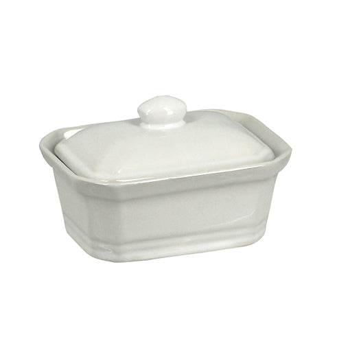TERRINE A COUVERCLE 200 GRAMMES GRES BLANC 11X8X4.6CM – Conservation – HygiRéa