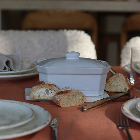 TERRINE A COUVERCLE 600 GRAMMES GRES BLANC 17.5X13X7CM – Conservation – HygiRéa