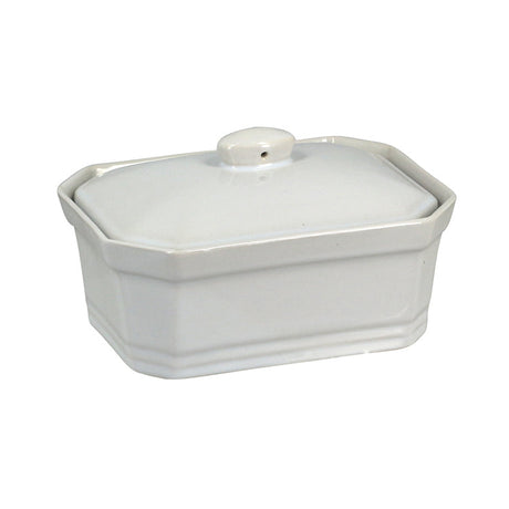 TERRINE A COUVERCLE 600 GRAMMES GRES BLANC 17.5X13X7CM – Conservation – HygiRéa