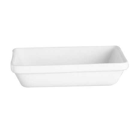 PLAT À GRATIN 14X9CM RECTANGULAIRE GRES BLANC – Cuisson au four – HygiRéa