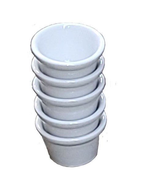 RAMEQUIN LISSE CONIQUE 7CM EN GRÈS BLANC – Complément table – HygiRéa
