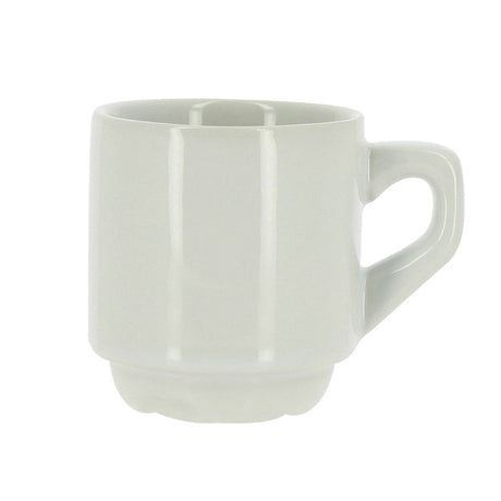 TASSE À CAFÉ EMPILABLE 9CL EN GRÈS BLANC – Petit déjeuner – HygiRéa