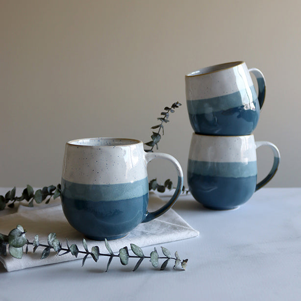 MUG RIGA BLEU 44CL EN GRÈS – Petit déjeuner – HygiRéa