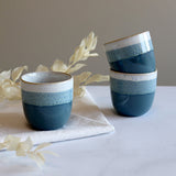 TASSE EXPRESSO RIGA BLEU 11CL EN GRÈS – Petit déjeuner – HygiRéa