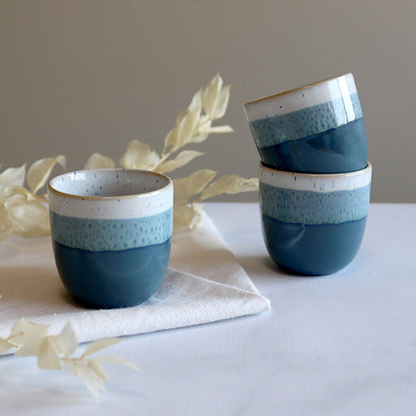 TASSE EXPRESSO RIGA BLEU 11CL EN GRÈS – Petit déjeuner – HygiRéa