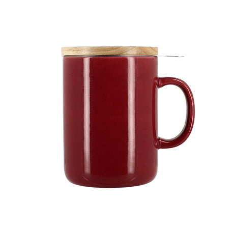 TISANIÈRE ANNA 350ML EN GRÈS MAGENTA COUVERCLE EN HEVEA – Café et thé – HygiRéa