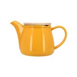 THÉIÈRE ANNA 500ML EN GRÈS JAUNE COUVERCLE EN HEVEA – Café et thé – HygiRéa