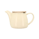 THÉIÈRE ANNA 500ML EN GRÈS CREME AVEC COUVERCLE EN HEVEA – Café et thé – HygiRéa