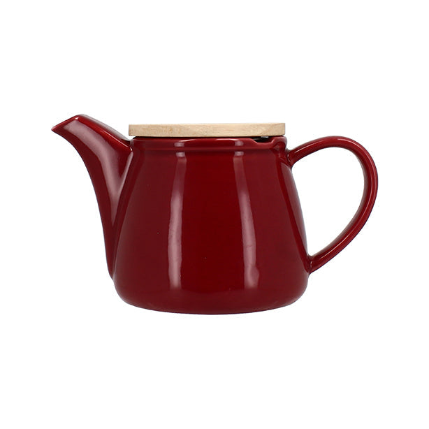 THÉIÈRE ANNA 500ML EN GRÈS MAGENTA AVEC COUVERCLE EN HEVEA – Café et thé – HygiRéa
