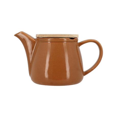 THÉIÈRE ANNA 500ML EN GRÈS NOISETTE AVEC COUVERCLE EN HEVEA – Café et thé – HygiRéa
