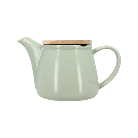 THÉIÈRE ANNA 500ML EN GRÈS CELADON AVEC COUVERCLE EN HEVEA – Café et thé – HygiRéa