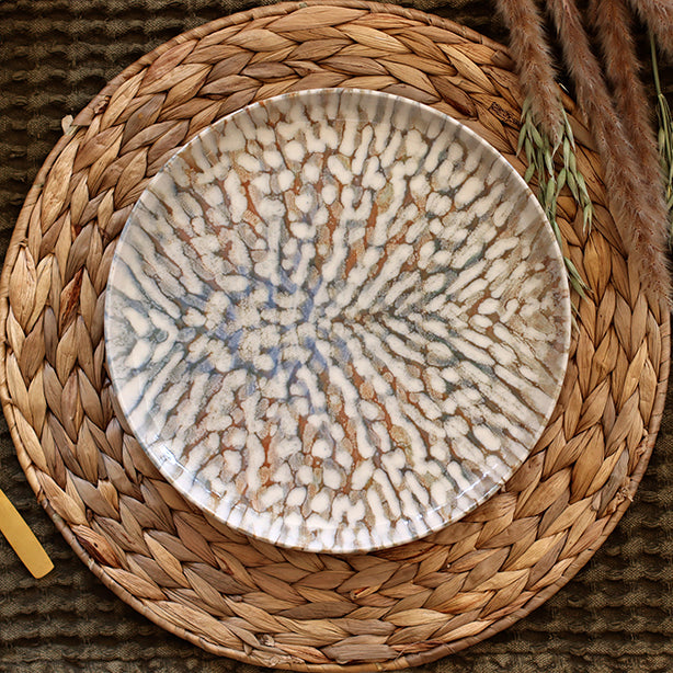 ASSIETTE PLATE AMBRE
26CM EN GRÈS MARRON ET
BEIGE