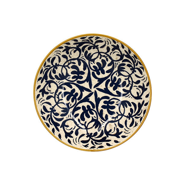 ASSIETTE CREUSE HÉRACLÉE 20CM EN GRÈS DÉCOR BLEU – Assiette – HygiRéa